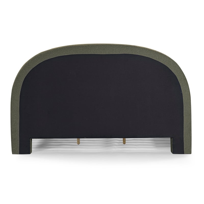 Pemberly Row Contemporary Accent Kale Green Finish Boucle King Bed