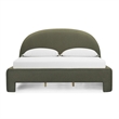 Pemberly Row Contemporary Accent Kale Green Finish Boucle King Bed