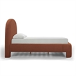 Pemberly Row Contemporary Accent Autumn Red Finish Boucle King Bed