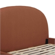 Pemberly Row Contemporary Accent Autumn Red Finish Boucle King Bed