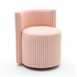 Pemberly Row Pink Striped Performance Linen Rolling Desk Chair