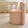 Pemberly Row Pink Striped Performance Linen Rolling Desk Chair