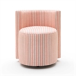 Pemberly Row Pink Striped Performance Linen Rolling Desk Chair