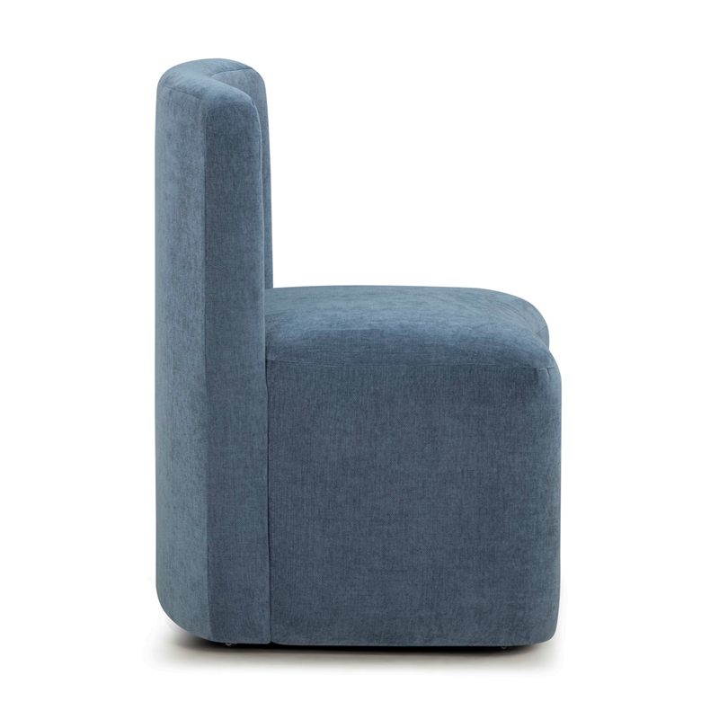 Pemberly Row Contemporary Accent Blue Finish Rolling Desk Chair