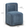 Pemberly Row Contemporary Accent Blue Finish Rolling Desk Chair
