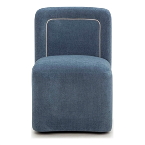 Pemberly Row Contemporary Accent Blue Finish Rolling Desk Chair