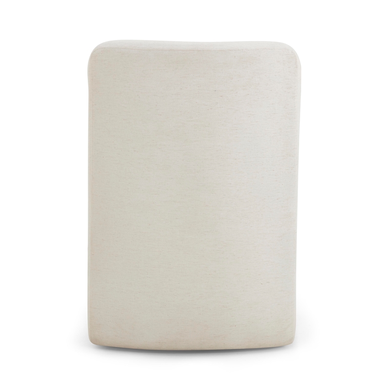 Pemberly Row Contemporary Accent Cream Finish Rolling Desk Chair
