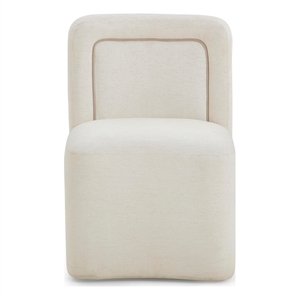 Pemberly Row Contemporary Accent Cream Finish Rolling Desk Chair