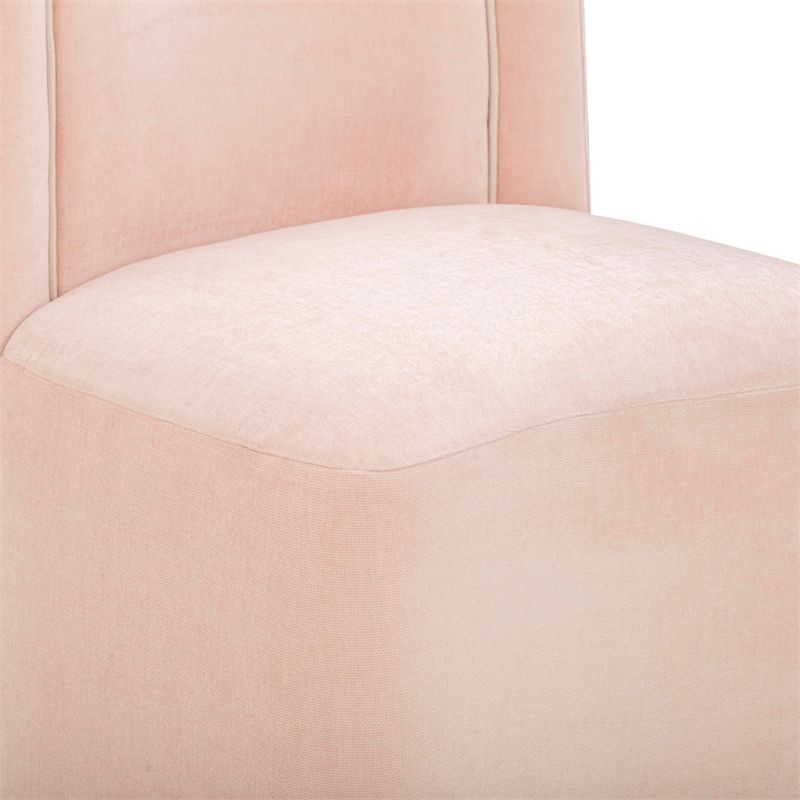 Pemberly Row Contemporary Accent Pink Finish Rolling Desk Chair