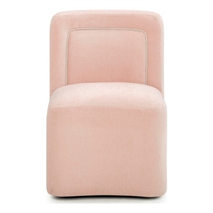 Pemberly Row Contemporary Accent Pink Finish Rolling Desk Chair