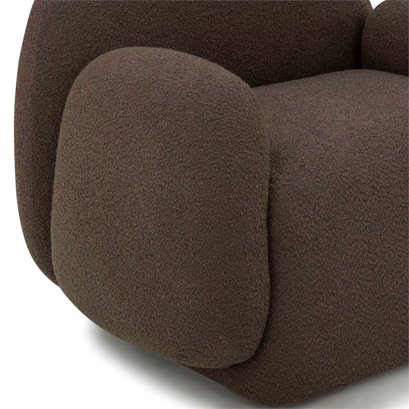 Pemberly Row Upholstered Contemporary Accent Brown Boucle Accent Chair