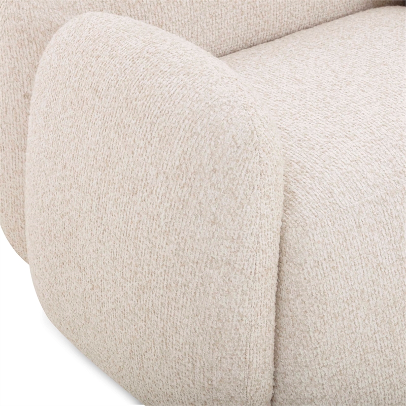 Pemberly Row Contemporary Accent Cream Heavy Texture Accent Chair