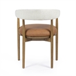 Pemberly Row Performance Vegan Leather and Cream Textured Weave Dining Chair
