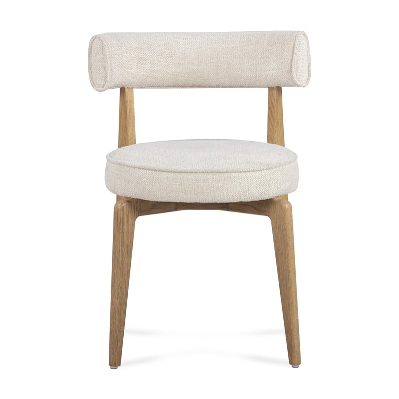 Pemberly Row Contemporary Cream Performance Fabric Dining Chair