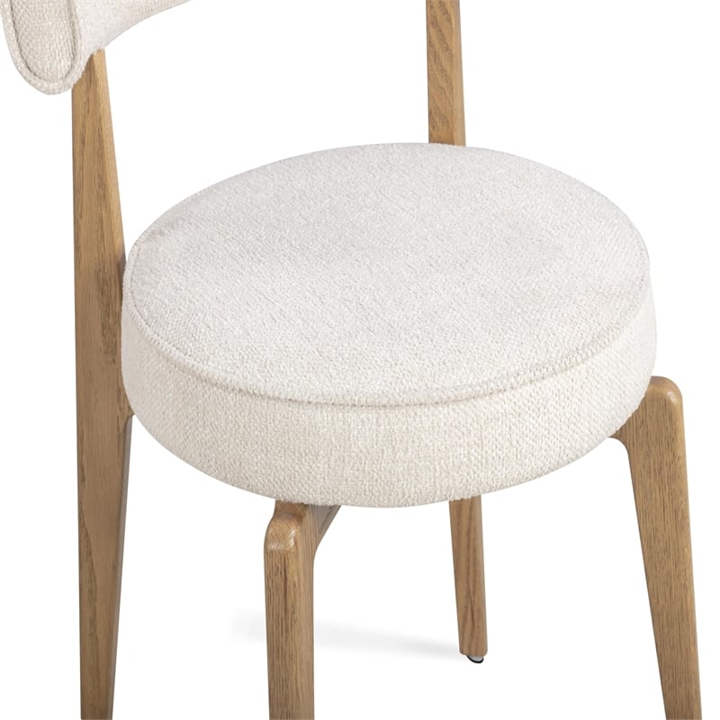 Pemberly Row Contemporary Cream Performance Fabric Dining Chair