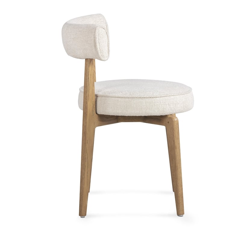 Pemberly Row Contemporary Cream Performance Fabric Dining Chair