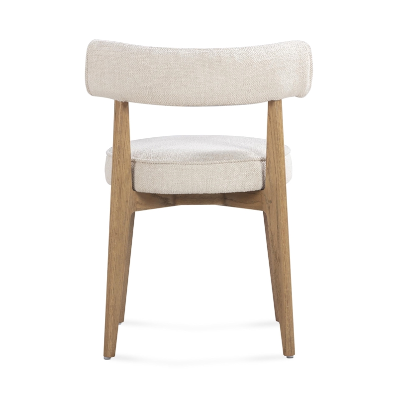 Pemberly Row Contemporary Cream Performance Fabric Dining Chair