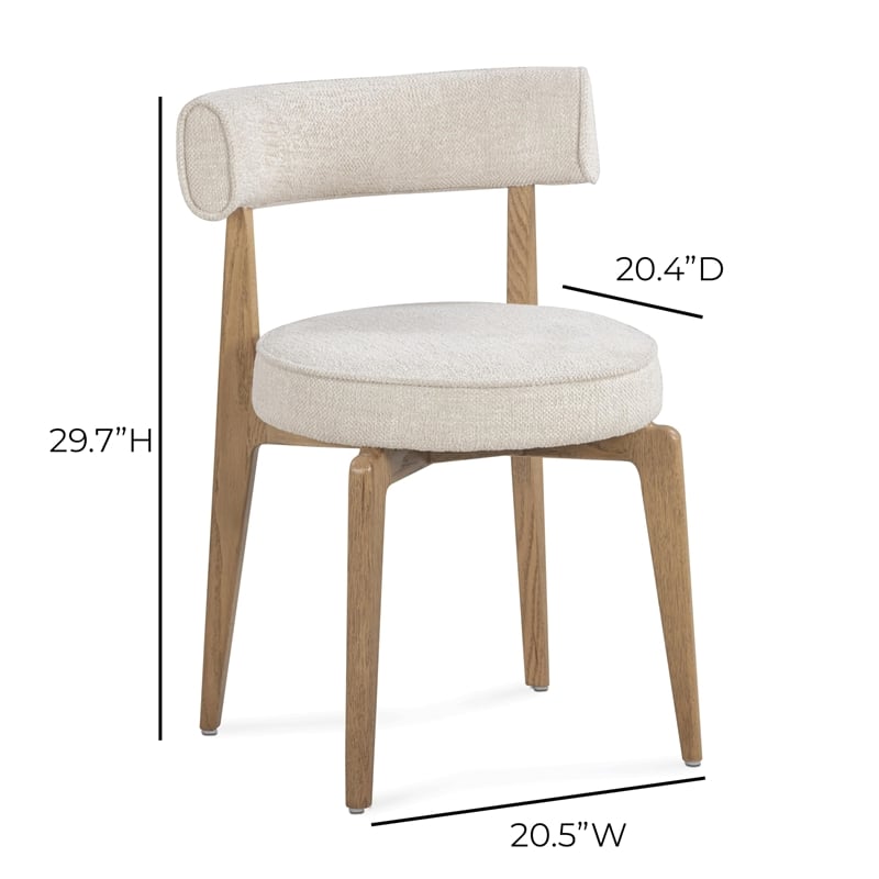 Pemberly Row Contemporary Cream Performance Fabric Dining Chair