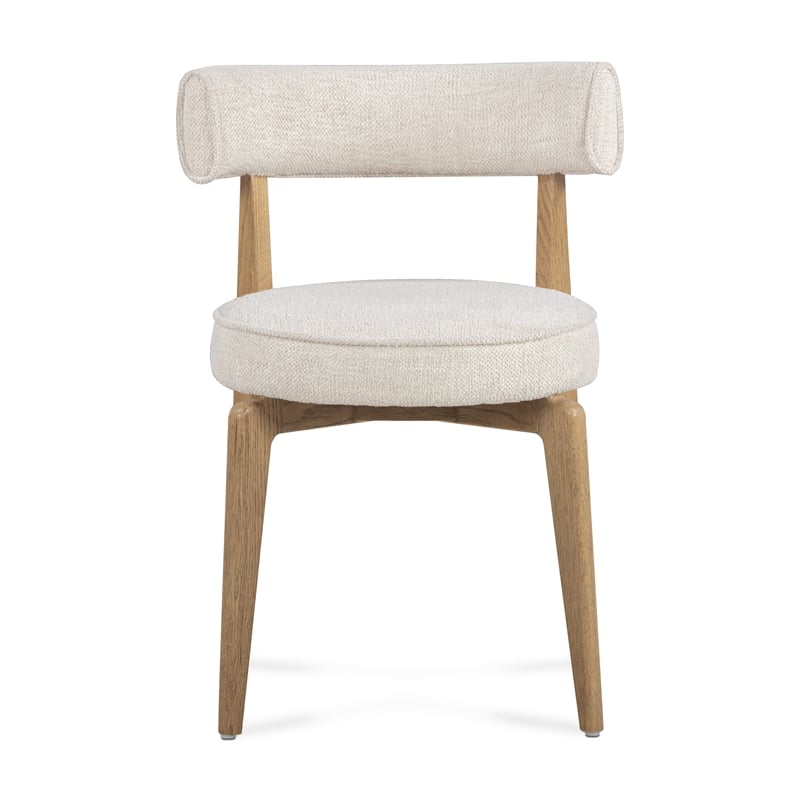 Pemberly Row Contemporary Cream Performance Fabric Dining Chair