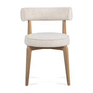 Pemberly Row Contemporary Cream Performance Fabric Dining Chair