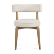 Pemberly Row Contemporary Cream Performance Fabric Dining Chair