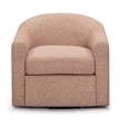 Pemberly Row Contemporary Accent Blush Basketweave Swivel Chair