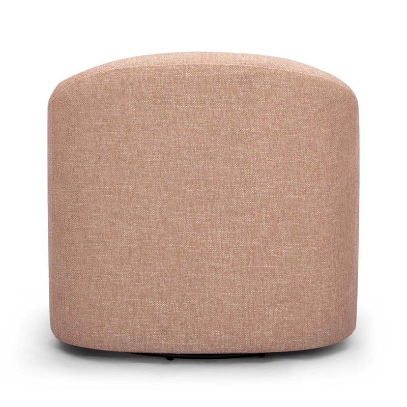 Pemberly Row Contemporary Accent Blush Basketweave Swivel Chair