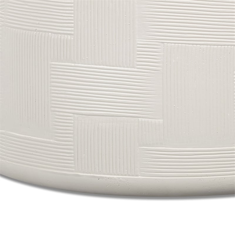 Pemberly Row Contemporary Accent Concrete Rounded Coffee Table