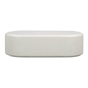 Pemberly Row Contemporary Accent Concrete Rounded Coffee Table