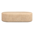 Pemberly Row Contemporary Faux Travertine Concrete Rounded Coffee Table