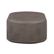 Pemberly Row Contemporary Dark Umber Concrete Rounded Coffee Table