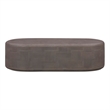 Pemberly Row Contemporary Dark Umber Concrete Rounded Coffee Table