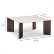 Pemberly Row Contemporary Accent Cream Quartz Square Coffee Table