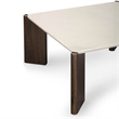 Pemberly Row Contemporary Accent Cream Quartz Square Coffee Table