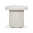 Pemberly Row Contemporary Accent Concrete Side Table in Ivory