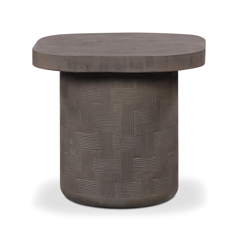 Pemberly Row Contemporary Accent Dark Umber Concrete Side Table