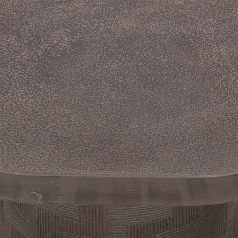 Pemberly Row Contemporary Accent Dark Umber Concrete Side Table