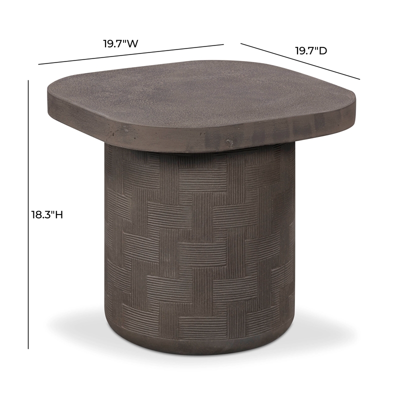 Pemberly Row Contemporary Accent Dark Umber Concrete Side Table