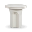 Pemberly Row Contemporary Accent Concrete Side Table in Ivory