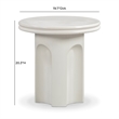 Pemberly Row Contemporary Accent Concrete Side Table in Ivory