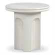 Pemberly Row Contemporary Accent Concrete Side Table in Ivory