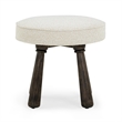 Pemberly Row Upholstered Contemporary Accent Cream Boucle Stool