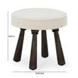 Pemberly Row Upholstered Contemporary Accent Cream Boucle Stool