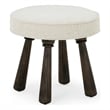 Pemberly Row Upholstered Contemporary Accent Cream Boucle Stool