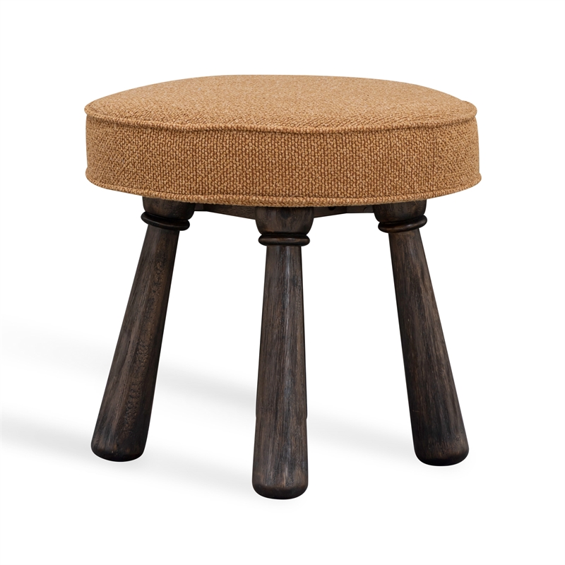 Pemberly Row Upholstered Contemporary Accent Golden Brown Boucle Stool