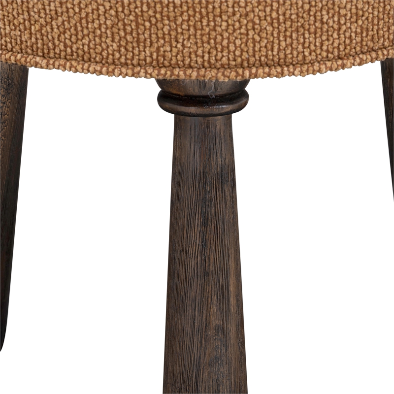 Pemberly Row Upholstered Contemporary Accent Golden Brown Boucle Stool