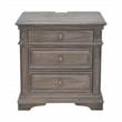 Pemberly Row Set of 4 Solid Wood Driftwood Gray Queen Size Bedroom set