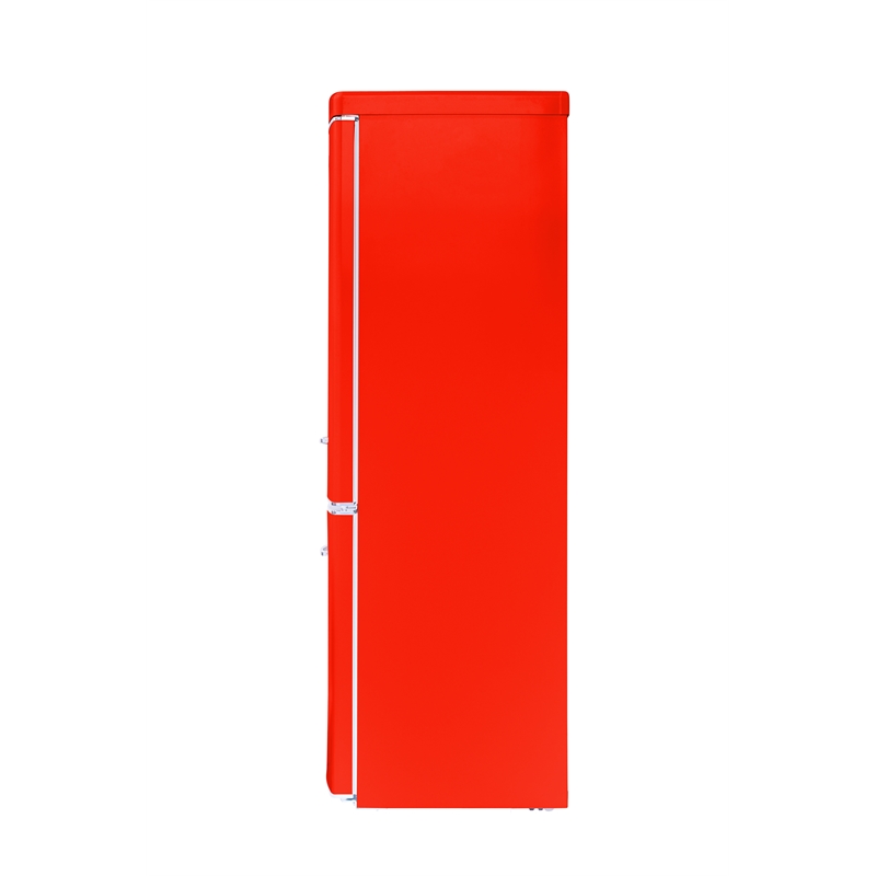 Pemberly Row 10.7 cu. ft. Bottom Mount Retro Refrigerator in Red