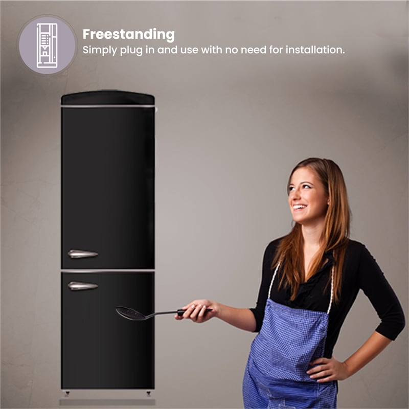 Pemberly Row 10.7 cu. ft. Bottom Mount Retro Refrigerator in Red