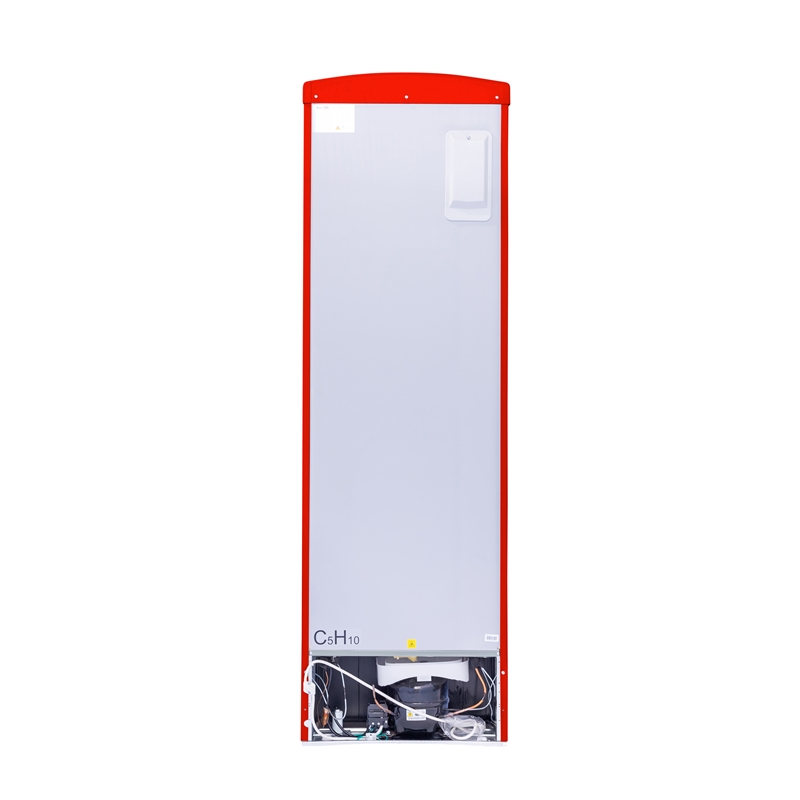 Pemberly Row 10.7 cu. ft. Bottom Mount Retro Refrigerator in Red